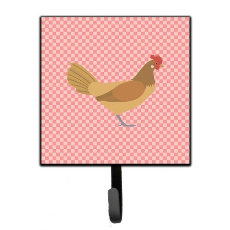 Carolines Treasures Frisian Friesian Chicken Pink Check Leash or Key Holder BB7832SH4